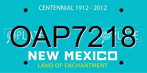 OAP7218 New Mexico License Plate