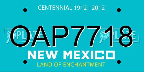 OAP7718 New Mexico License Plate