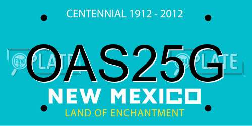 OAS25G New Mexico License Plate