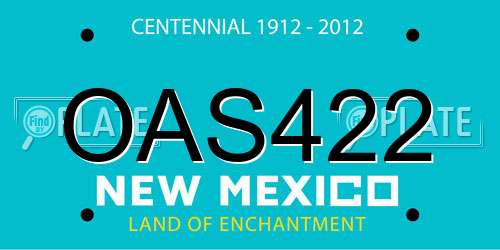 OAS422 New Mexico License Plate