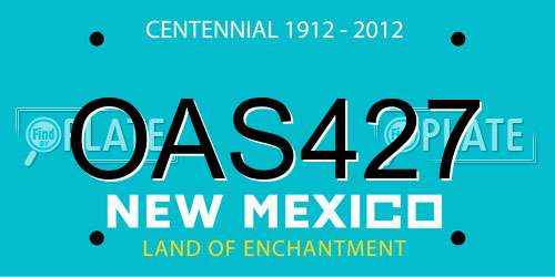 OAS427 New Mexico License Plate