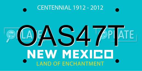 OAS47T New Mexico License Plate