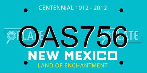 OAS756 New Mexico License Plate