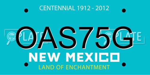 OAS75G New Mexico License Plate