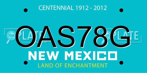 OAS78G New Mexico License Plate