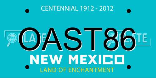 OAST86 New Mexico License Plate
