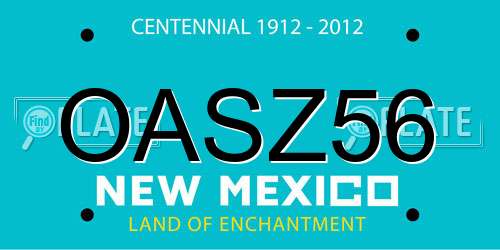 OASZ56 New Mexico License Plate