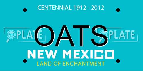 OATS New Mexico License Plate