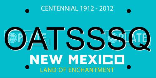 OATSSSQ New Mexico License Plate