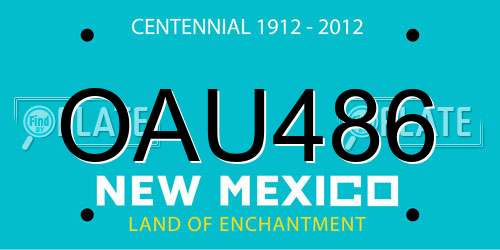 OAU486 New Mexico License Plate