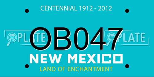 OB047 New Mexico License Plate