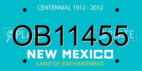 OB11455 New Mexico License Plate