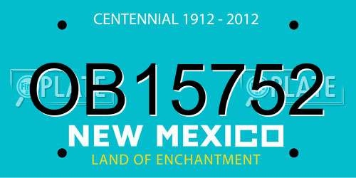 OB15752 New Mexico License Plate