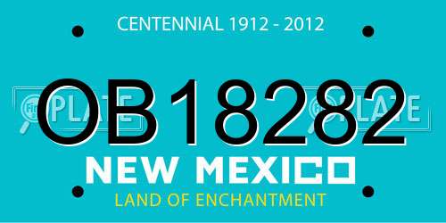 OB18282 New Mexico License Plate