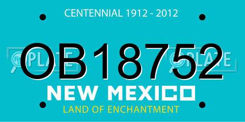 OB18752 New Mexico License Plate