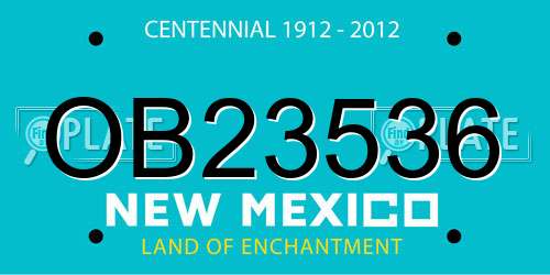 OB23536 New Mexico License Plate