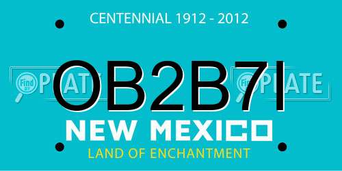 OB2B7I New Mexico License Plate