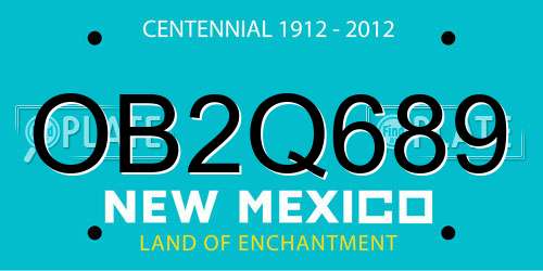 OB2Q689 New Mexico License Plate