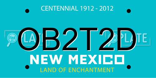 OB2T2D New Mexico License Plate