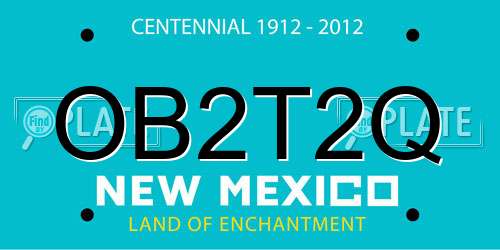 OB2T2Q New Mexico License Plate