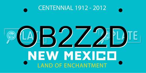 OB2Z2D New Mexico License Plate