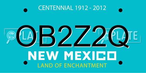 OB2Z2Q New Mexico License Plate