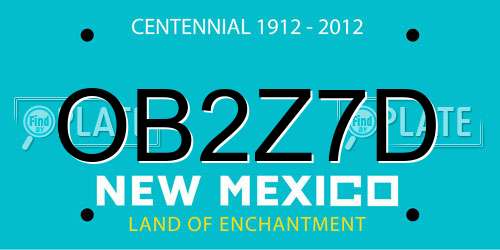 OB2Z7D New Mexico License Plate