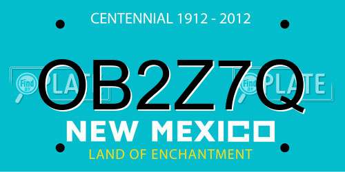 OB2Z7Q New Mexico License Plate