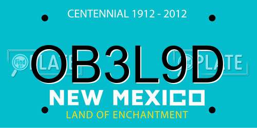 OB3L9D New Mexico License Plate