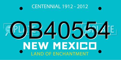 OB40554 New Mexico License Plate