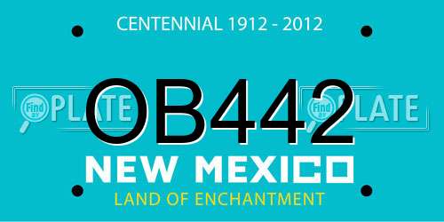 OB442 New Mexico License Plate
