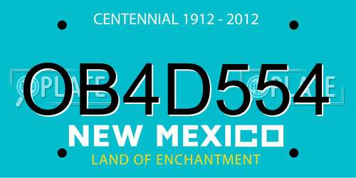 OB4D554 New Mexico License Plate