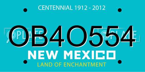 OB4O554 New Mexico License Plate