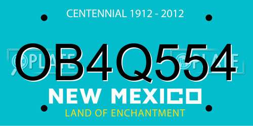 OB4Q554 New Mexico License Plate