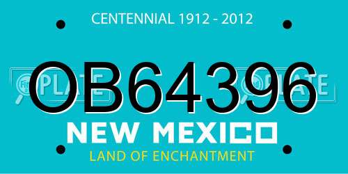 OB64396 New Mexico License Plate