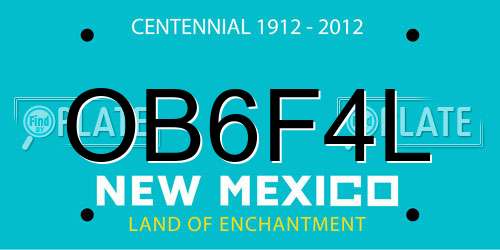 OB6F4L New Mexico License Plate