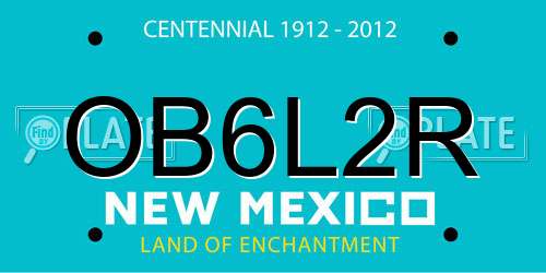 OB6L2R New Mexico License Plate