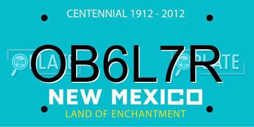 OB6L7R New Mexico License Plate