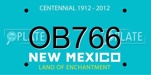 OB766 New Mexico License Plate