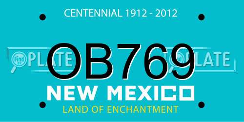 OB769 New Mexico License Plate