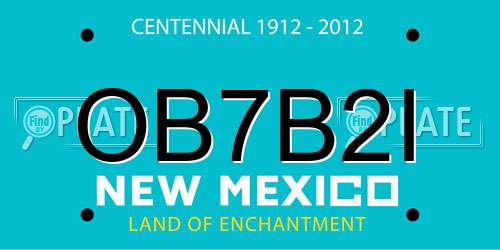 OB7B2I New Mexico License Plate