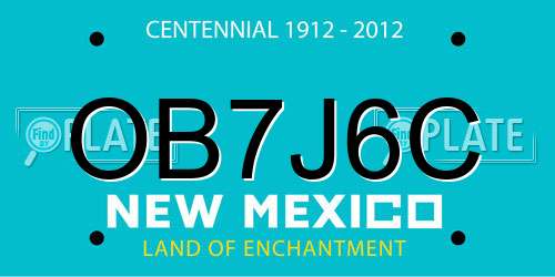 OB7J6C New Mexico License Plate