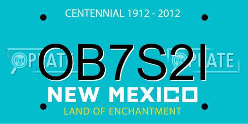 OB7S2I New Mexico License Plate