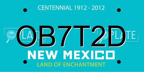OB7T2D New Mexico License Plate