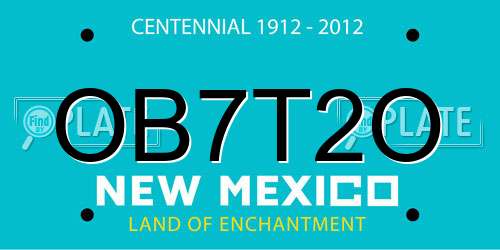 OB7T2O New Mexico License Plate