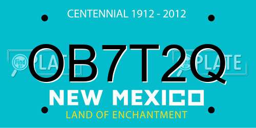 OB7T2Q New Mexico License Plate