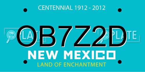 OB7Z2D New Mexico License Plate