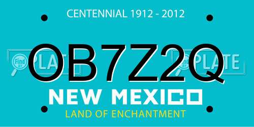 OB7Z2Q New Mexico License Plate