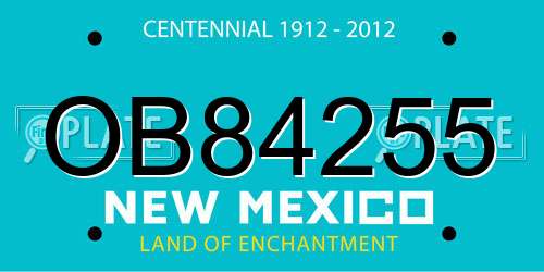 OB84255 New Mexico License Plate