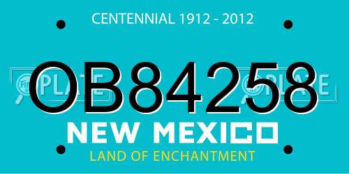 OB84258 New Mexico License Plate